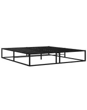 Czarne metalowe łóżko niskie stylu loft 160x200 cm - Arfas w sklepie Edinos.pl