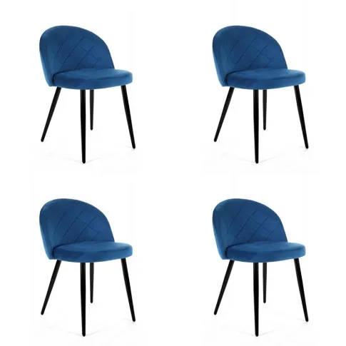 Komplet 4 granatowych krzeseł Eferos 4X