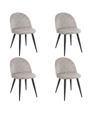 Nowoczesne tapicerowane krzesła 4 sztuki beżowe - Eferos 4X w sklepie Edinos.pl