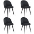 Komplet 4 czarnych krzeseł Eferos 4X
