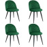 Komplet 4 welurowych krzeseł Eferos 4X kolor butelkowa zieleń