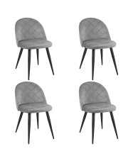 Komplet szarych eleganckich krzeseł 4 sztuk - Eferos 4X w sklepie Edinos.pl
