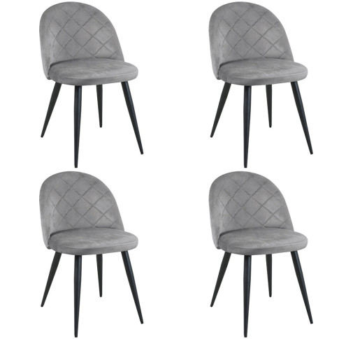 Komplet 4 szarych krzeseł Eferos 4X