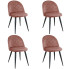 Komplet 4 różowych krzeseł z pikowanym oparciem - Eferos 4X