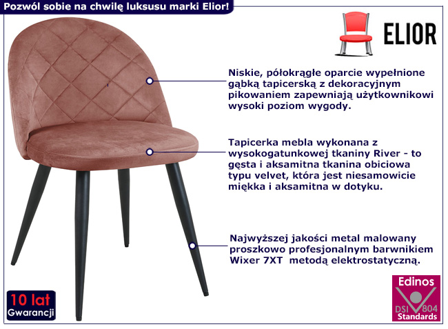 Różowe krzesło z kompletu Ari 4X