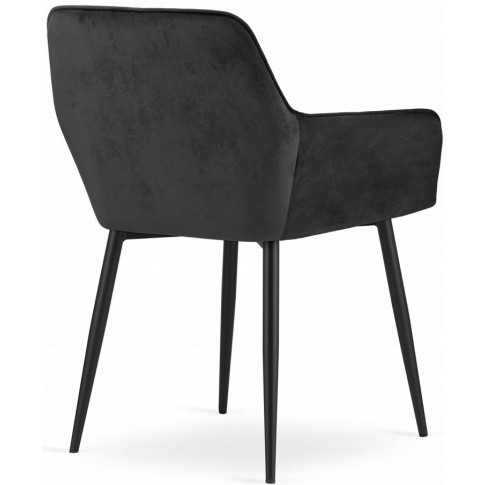 Czarne aksamitne krzesło tapicerowane Dante