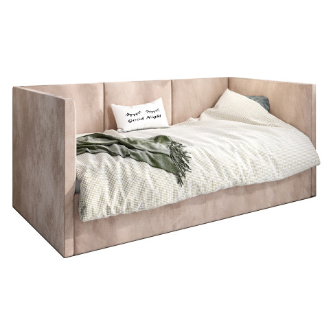 Beżowe łóżko z wysokim oparciem Sorento 5X
