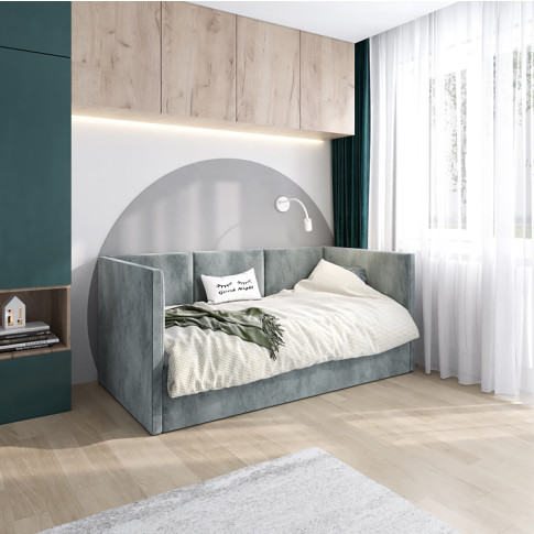 Szare łóżko z oparciem Sorento 5X