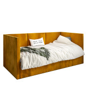 Musztardowe tapicerowane łóżko Sorento 5X - 3 rozmiary