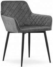 Szare tapicerowane welurowe krzesło - Dante 3X w sklepie Edinos.pl