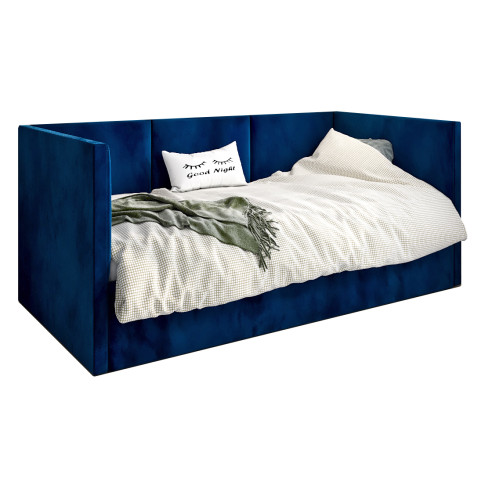 Granatowe łóżko z wysokim oparciem Sorento 5X