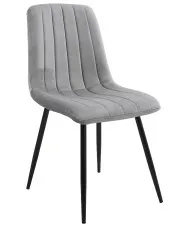 Szare welurowe krzesło z metalowymi nogami - Soniro 3X w sklepie Edinos.pl