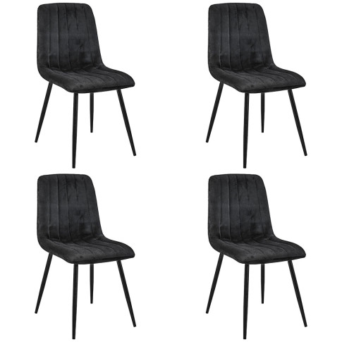 Komplet 4 czarnych krzeseł Soniro 4X