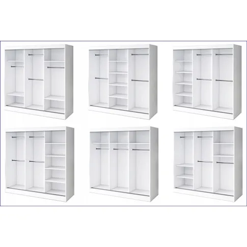 Szczegółowe zdjęcie nr 4 produktu Szafa przesuwna 200 cm biały mat - Marmos 6X