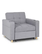 Szary fotel wypoczynkowy z funkcją spania - Hefos