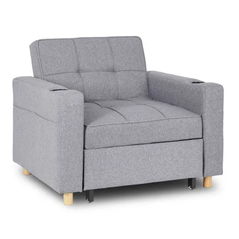 Szary fotel amerykanka Hefos