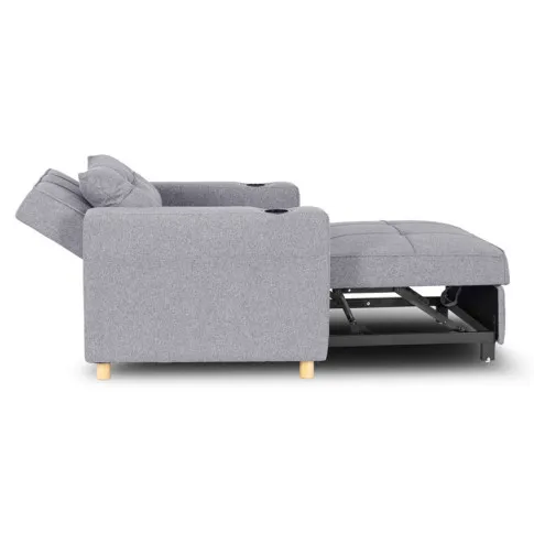 Szary rozkładany fotel wypoczynkowy Hefos