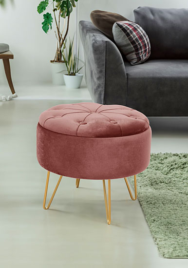 Wizualizacja różowej pufy Aix