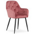 Różowe krzesło tapicerowane pikowane - Waris 3X