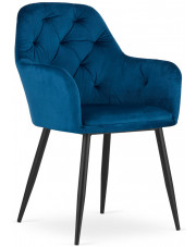 Granatowe krzesło pikowane metalowe - Waris 3X