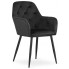 Czarne welurowe krzesło tapicerowane - Waris 3X