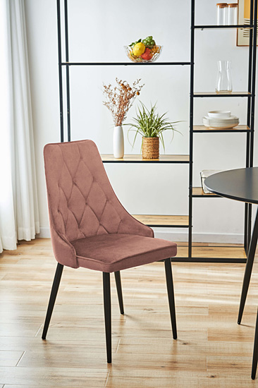 Wizualizacja tapicerowanego krzesła Sageri 3X kolor różowy