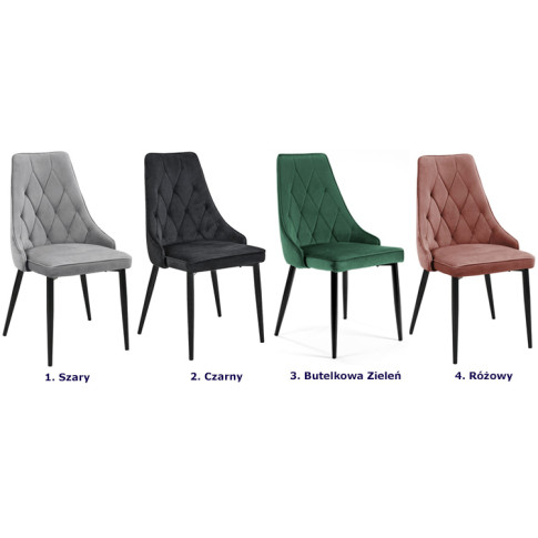 Kolory welurowego krzesła Sageri 3X
