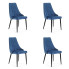 Welurowy komplet 4 krzeseł z pikowanym oparciem - Sageri 4X