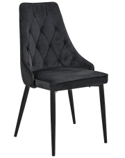 Czarne nowoczesne tapicerowane krzesło - Sageri 3X w sklepie Edinos.pl