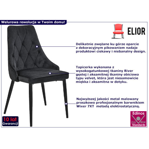 Tapicerowane krzesło Sageri 3X kolor czarny