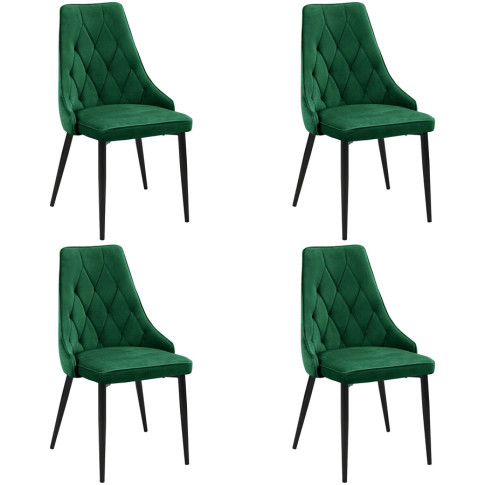 Komplet 4 krzeseł Sageri 4X kolor butelkowa zieleń