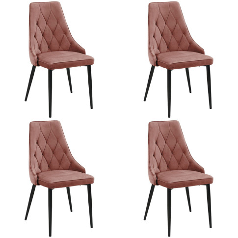 Komplet 4 różowych krzeseł Sageri 4X