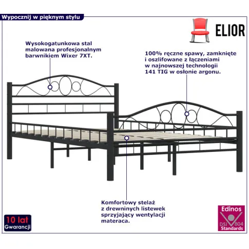 Czarne łózko Frelox