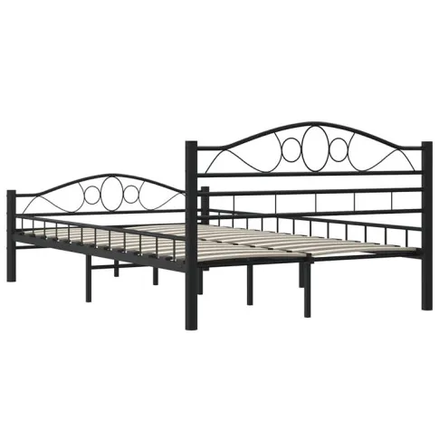 Czarne loftowe łóżko z metalu Frelox