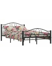 Czarne metalowe łóżko 140x200 cm - Audun w sklepie Edinos.pl