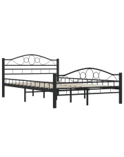 Czarne metalowe łóżko 140x200 cm - Frelox w sklepie Edinos.pl
