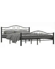 Czarne metalowe łóżko w stylu loftowym 160x200 cm - Audun w sklepie Edinos.pl