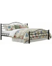 Czarne metalowe łóżko dwuosobowe 200x200 cm - Audun w sklepie Edinos.pl