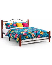 Stylowe łóżko czereśnia antyczna - Lomes 160x200 w sklepie Edinos.pl