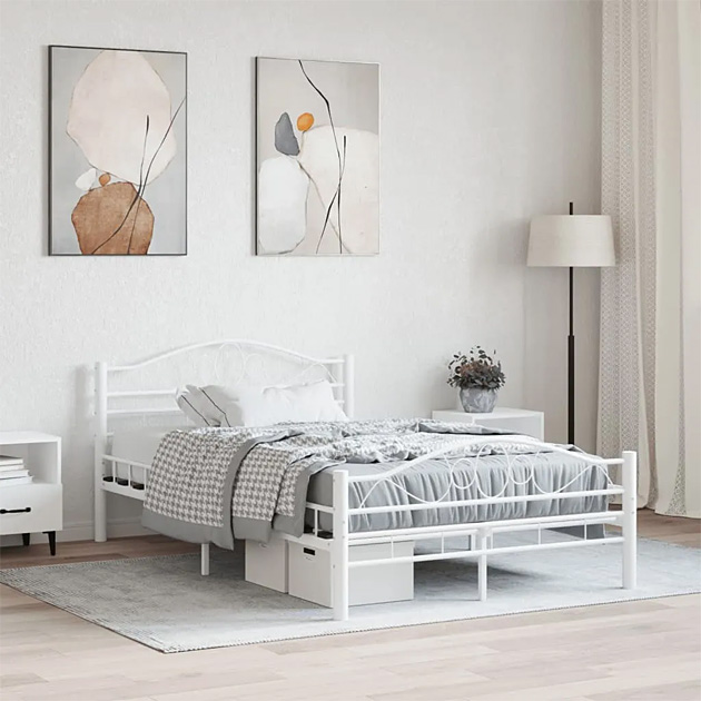 Metalowe białe łóżko Frelox