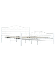 Białe metalowe łóżko minimalistyczne 140x200 cm - Frelox w sklepie Edinos.pl