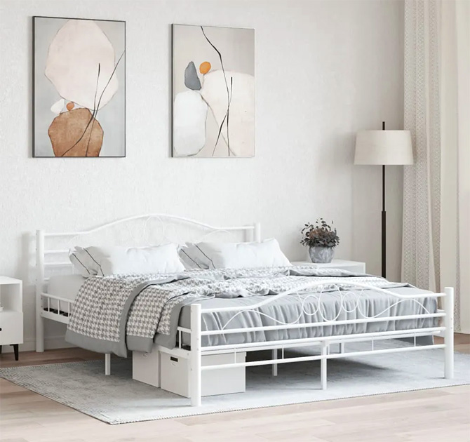 Metalowe białe łóżko Frelox