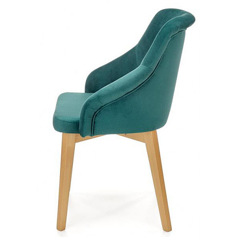 Szczegółowe zdjęcie nr 7 produktu Zielone tapicerowane krzesło drewniane - Altex 2X 