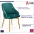 Fotografia Zielone tapicerowane krzesło drewniane - Vastra 2X z kategorii Krzesła do salonu
