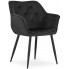 Czarne welurowe krzesło z podłokietnikami - Daris 3X