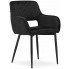 czarne pikowane krzeslo tapicerowane metalowe rones 3x