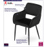 infografika czarnego krzesła welurowego nowoczesnego rones 3x