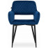 Granatowe krzesło welurowe pikowane Rones 3X
