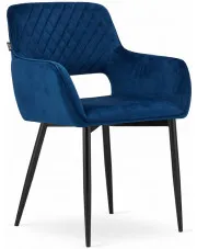 Komplet 2 niebieskich krzeseł tapicerowanych nowoczesnych - Rones w sklepie Edinos.pl