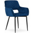 Niebieskie welurowe krzesło pikowane Rones